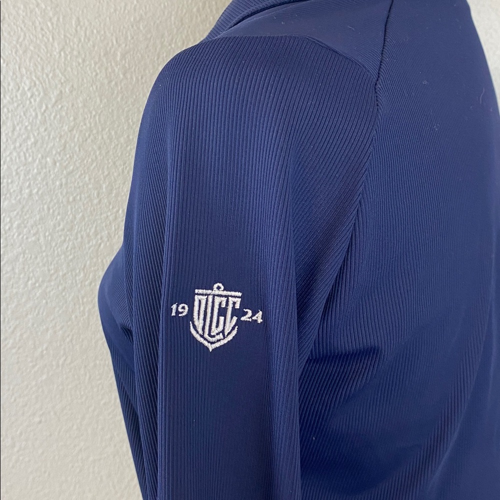 KJUS Celin Navy Blue Women's Small Long-Sleeve Golf SPF 50 Sport Fit Polo - Picture 5 of 11
